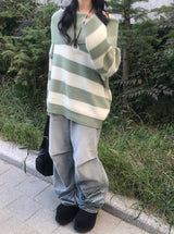 crack light blue washing dart wide denim pants