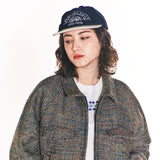 ウェア―ドセミサイクルコーデュロイフラットブリムキャップ/WEIRD SEMICIRCLE CORDUROY FLAT BRIM CAP (NAVY)