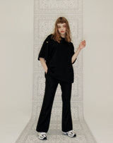 YELLOW TAP OVERSIZED T-SHIRT BLACK (6691422273654)