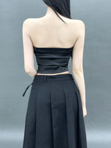 サテンキューブコルセットトップ/798. Satin curve corset top (2color)