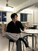 LMN Hatchi Half Zip-Up Collar Knitwear (7 colors)