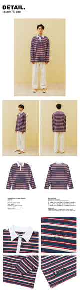ストライプポロロングスリーブ / STRIPED POLO LONG SLEEVE [NAVY]