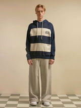 WIDE STRIPE RAGLAN HOODIE (NAVY) (6675313950838)