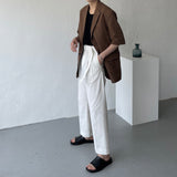 SI リネン半袖ジャケット / SI Linen Short-Sleeved Jacket (2 colors)