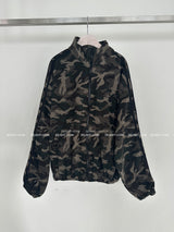 [UNISEX] Camo fleece oversized fit zip-up