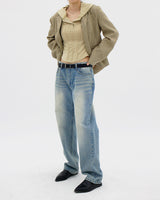 サンディングウォッシュローライズデニムパンツ / Sanding Wash Low Rise Denim Pants
