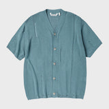 ダメージハーフスリーブカーディガン/DAMAGE HALF SLEEVE CARDIGAN (AQUA)