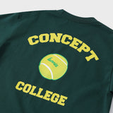 テニスボールクルーネックダークグリーンユニセックスTシャツ / Tennis ball crew neck dark green Unisex T-shirt