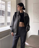（UNISEX）ネブハイネックレザーブルゾン