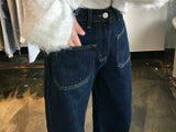 ワイドフィットデニムパンツ/WIDE FIT DARK BLUE DENIM PANTS [17790]