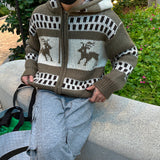 ASCLO Deer Hood Zip Up Knit (3color)