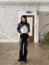 Trendy washing denim pants 