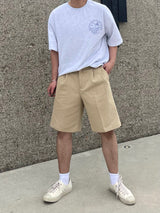 ポートコットン２タックハーフパンツ