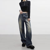 Keevy Button Wide Denim Pants