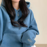 [Bellide made/fleece-lined wool] Berrygood fleece-lined wool embroidery hoodie