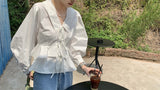 laceup white blouse
