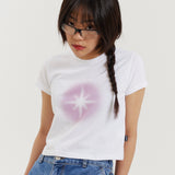 ファビコンブラッシュクロップTシャツ / FAVICON BRUSHED CROP TEE WHITE