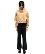 プリントクロップドフーディ / Print Cropped Hoodie-BEIGE