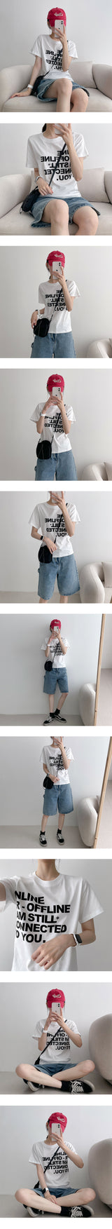 オンラインレタリング半袖Tシャツ / Online lettering short-sleeved T-shirt