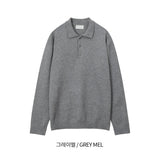 ローウォッシャブルボタンカラーニットウェア / Low Washable Button Collar Knitwear (9 colors)