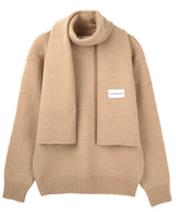 Pullover muffler knit set_beige