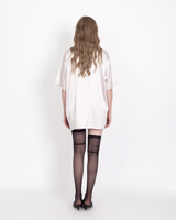 サテンオーバーサイズTシャツワンスアポンアタイム / SATIN OVERSIZE T-SHIRT #ONCE UPON A TIME(SILVER)