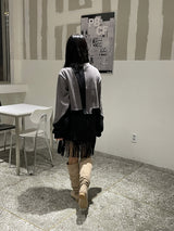 Oblique crop cardigan 