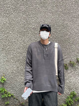 モカラウンドボタンニット/MOCA ROUND BUTTON KNIT(6COLOR)