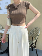 ユピクロップTシャツ / Yupi Linen Crop T-shirt (3color)
