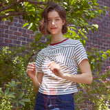 ツイストストライプTシャツ / Twisted Stripe T-shirt (NAVY)