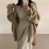 [BELLIDE MADE] Granma loose fit knit cardigan
