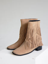 フリンジショートブーツ/Fringe Short Boots (2color)