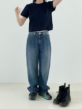 Twisted knitwear short-sleeved