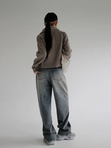 2WAYハイネックニットジップアップ / Two-way high-neck knit zip-up (2color)