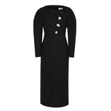 EMMA BUTTON POINT CHECK DRESS_BLACK (EEOO3OPR03W) (6622896980086)