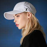 Stud logo over fit ball cap white
