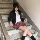 クラン プレッピー ルック オタクシック チェック フレア スカート パンツ