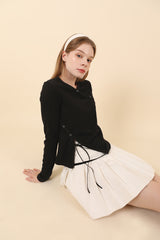 VネックスリットTシャツ