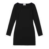 Square Slim Mini Dress [BLACK] (6638396440694)