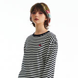 チェリーストライプロングスリーブTシャツ／CHERRY STRIPE LONG SLEEVE T-SHIRT [SALMON PINK]
