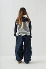 ロゴコットンスーパーワイドパンツ / BSR2223FWPT006 LOGO COTTON SUPER WIDE PANTS NAVY