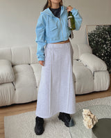 ピンタックドロングスカート / Pin-tucked Long Skirt (3color)