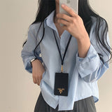 [50,000 copies sold!/All four seasons] Cheese cotton cropped shirt, shirt