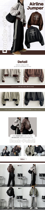 Easy Shirring Crop Reviveable Double-Sided Jumper