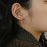 14K GOLD 18MM PIPE RING EARRING (6680876449910)