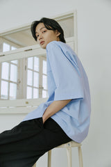 ユニセックスフォールディングシャツ/unisex folding shirts sky blue