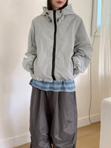 Tissue Coated Parachute Two Way Jogger Wide Pants