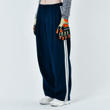 [UNISEX] サテントリムレーシングトラウザーズ