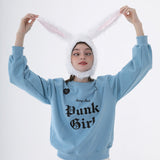 パンクガールスウェットシャツ/0 8 punk girl sweatshirt - BLUE