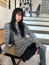 ボカシウェーブルーズニット/Bokashi weave loose knit